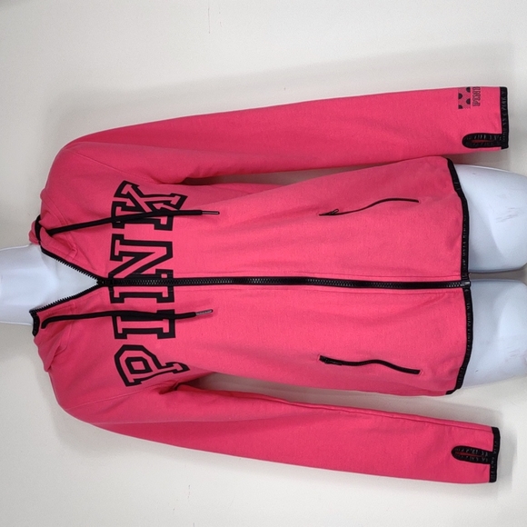 Victoria's Secret Pink XS Hot pink hooded zippered Jacket - Picture 7 of 9